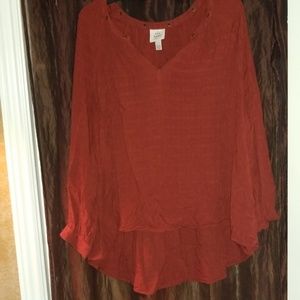 Long Sleeve Burnt Orange Blouse